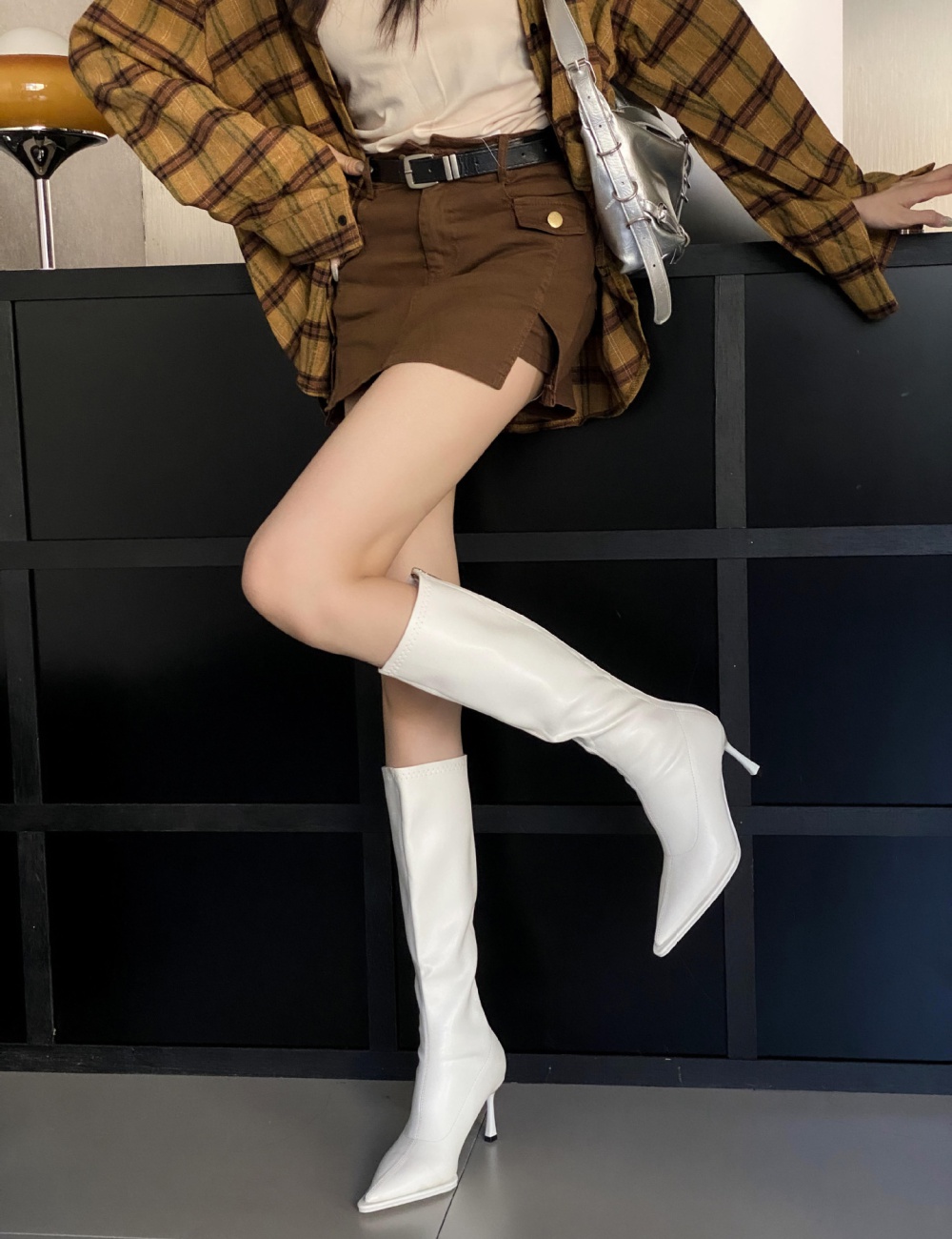 High-heeled fine-root boots Korean style thigh boots for women