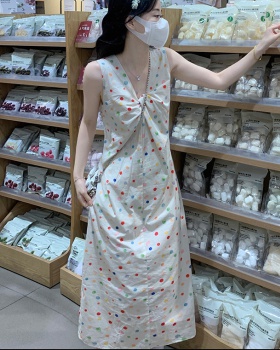 Sweet colors polka dot summer dress for women