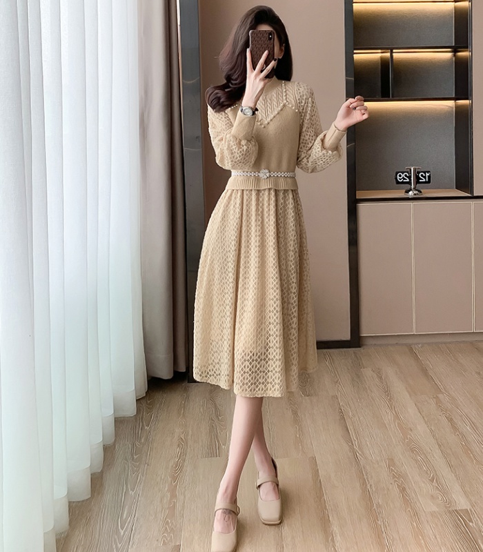 Spring pure spring and autumn knitted dress for women