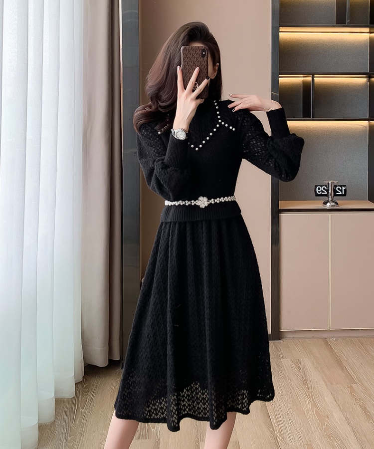 Spring pure spring and autumn knitted dress for women