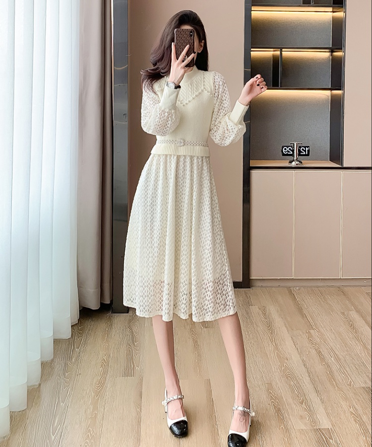 Spring pure spring and autumn knitted dress for women