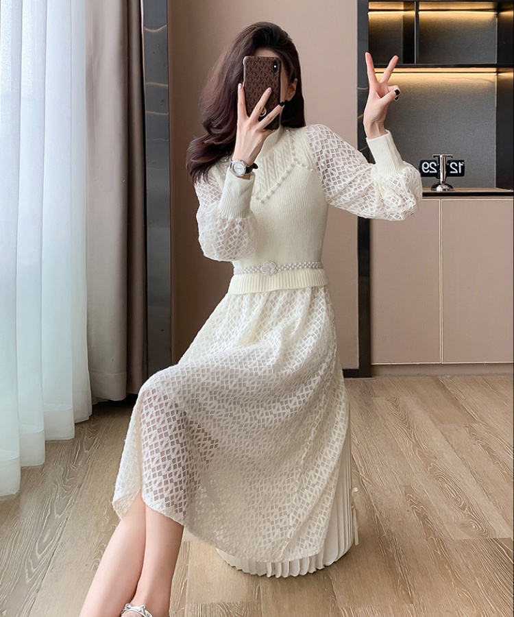 Spring pure spring and autumn knitted dress for women