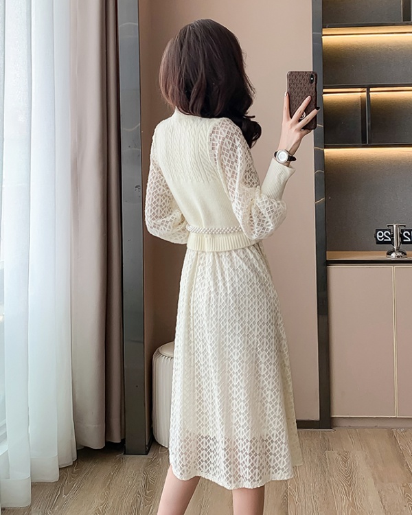 Spring pure spring and autumn knitted dress for women