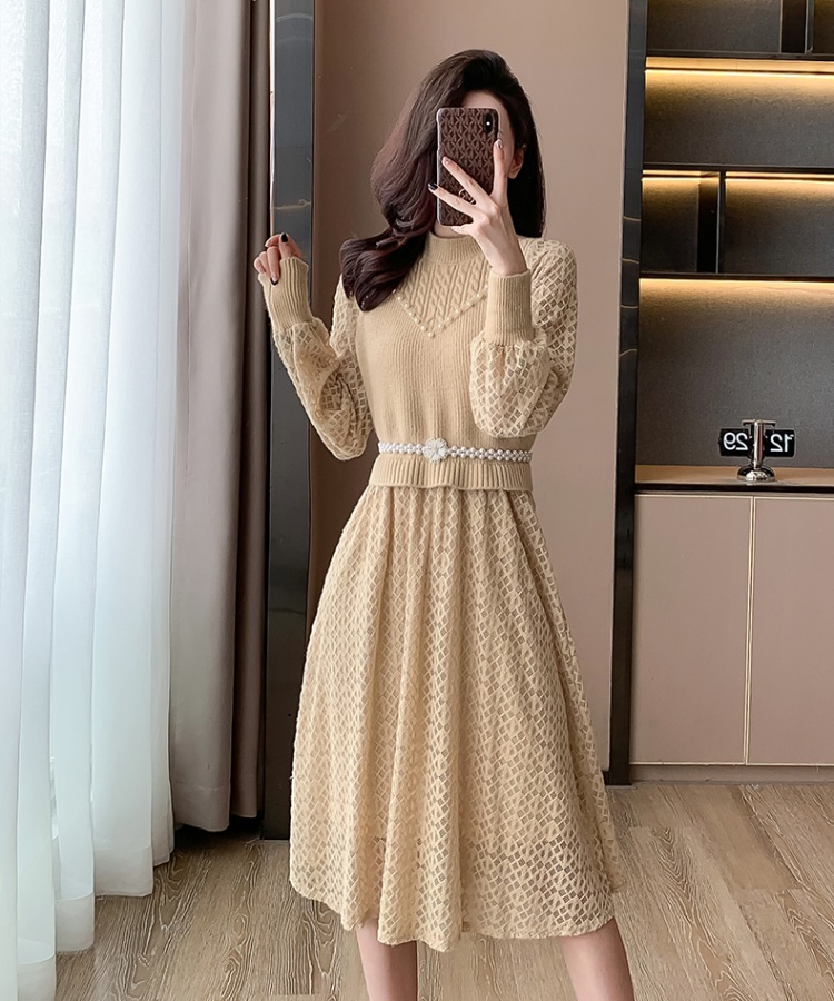 Spring pure spring and autumn knitted dress for women