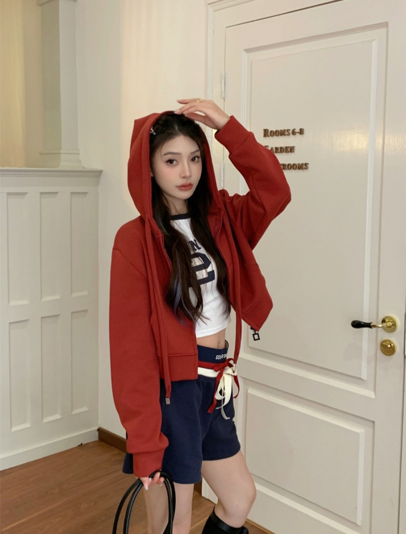 Hooded spicegirl loose hoodie fashion short coat