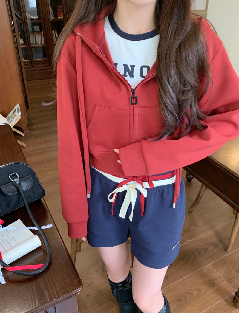 Hooded spicegirl loose hoodie fashion short coat