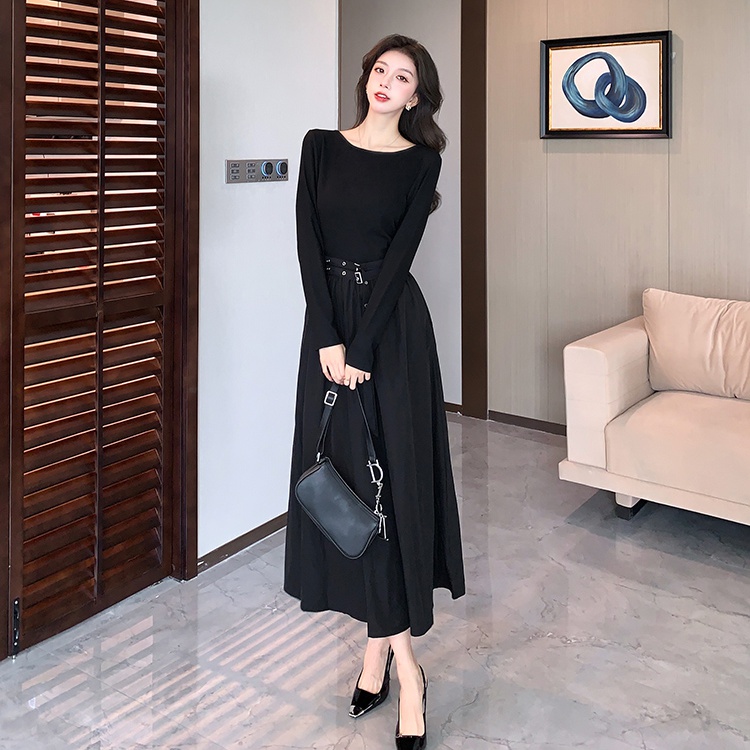 Slim France style dress long sleeve long dress