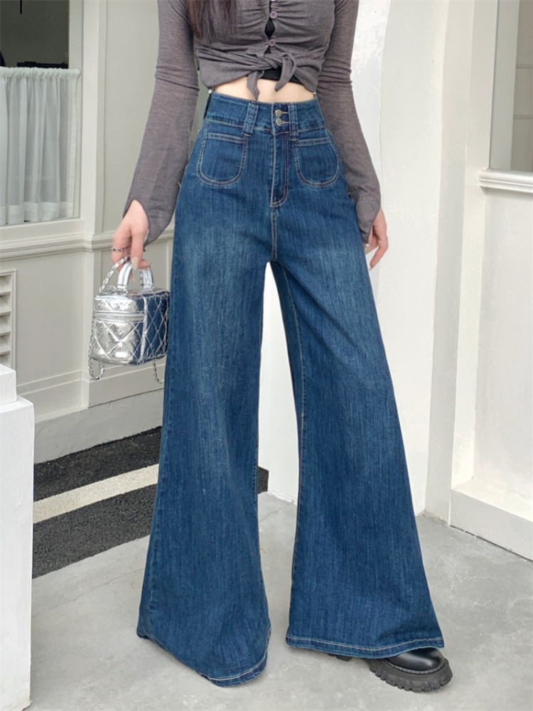 Wide leg mopping loose pants high waist big trousers