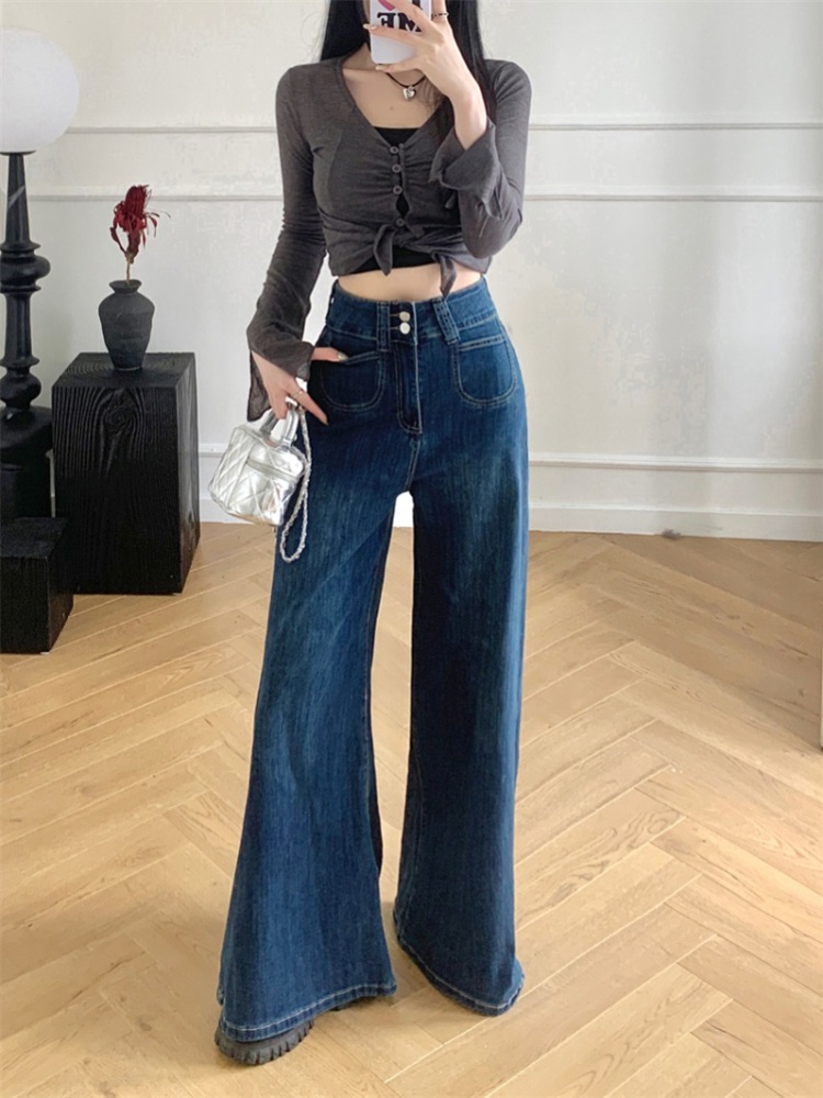 Wide leg mopping loose pants high waist big trousers