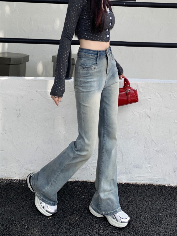 Show high high waist flare pants slim jeans for women