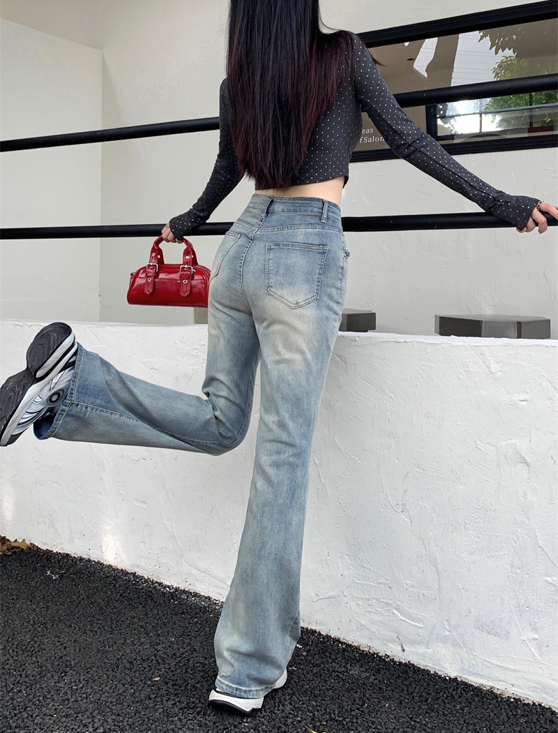 Show high high waist flare pants slim jeans for women