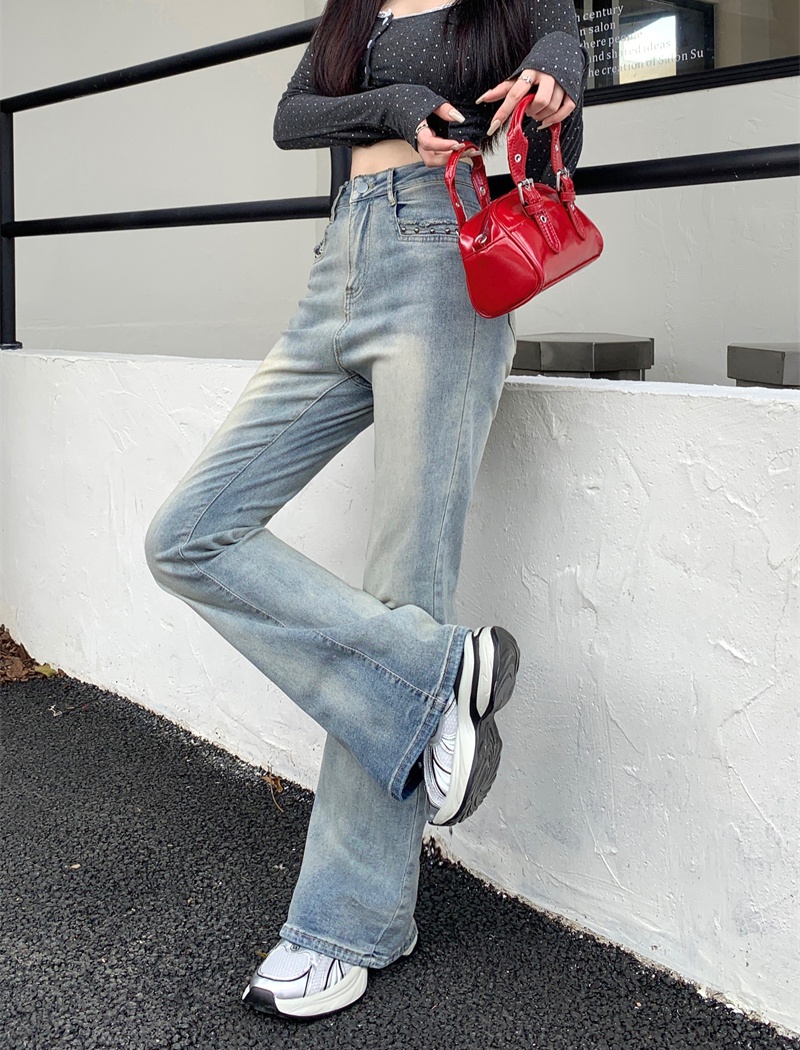 Show high high waist flare pants slim jeans for women