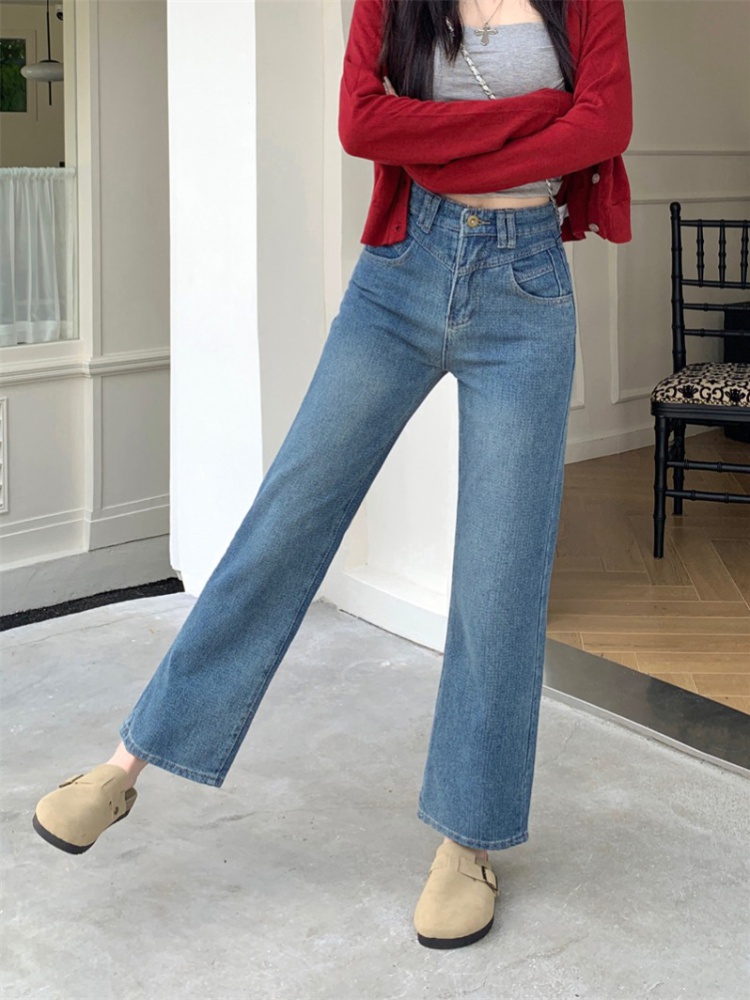 Retro American style spring and autumn drape jeans