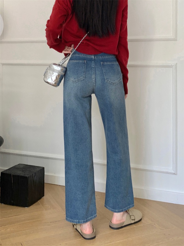 Retro American style spring and autumn drape jeans