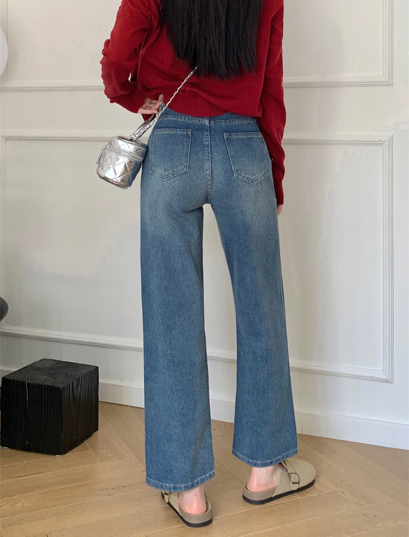 Retro American style spring and autumn drape jeans