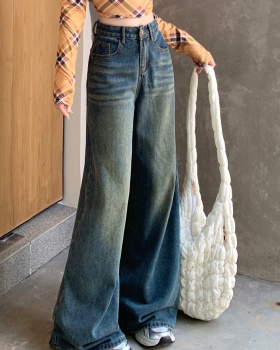 Denim mopping loose large yard wide leg straight long pants