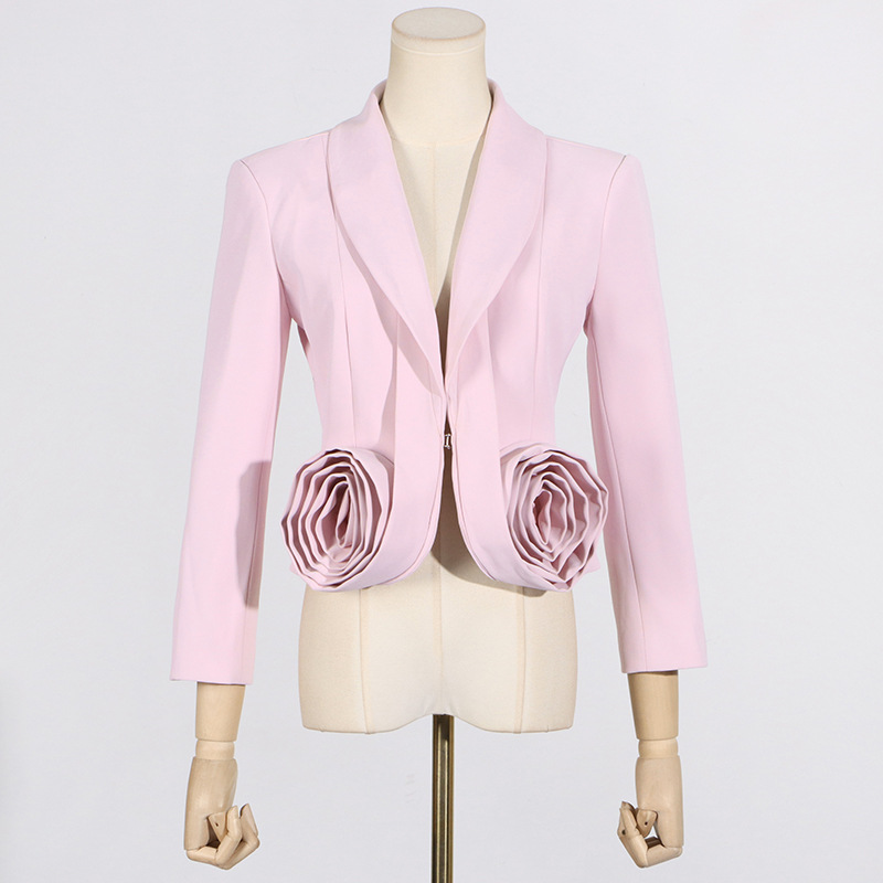 Rose summer stereoscopic splice fashion business suit