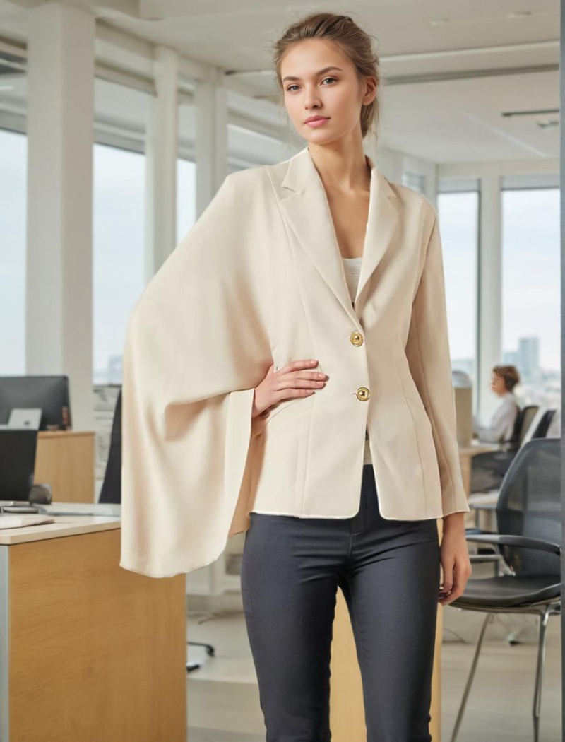 Elegant jacket lapel business suit for women