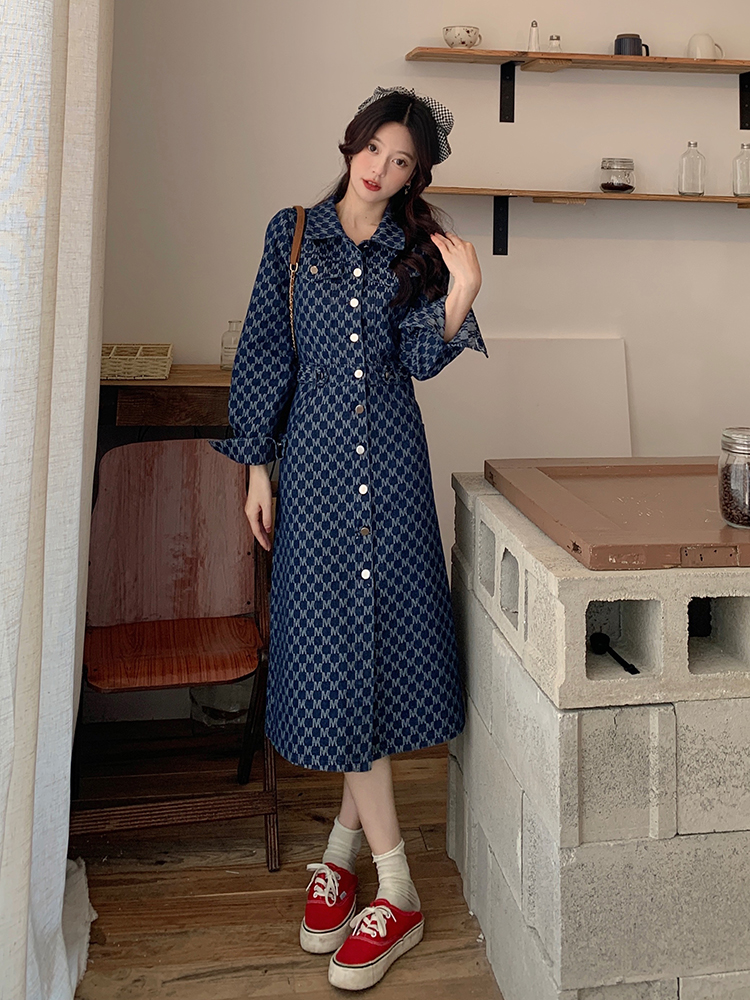 Fat large yard pinched waist dress for women