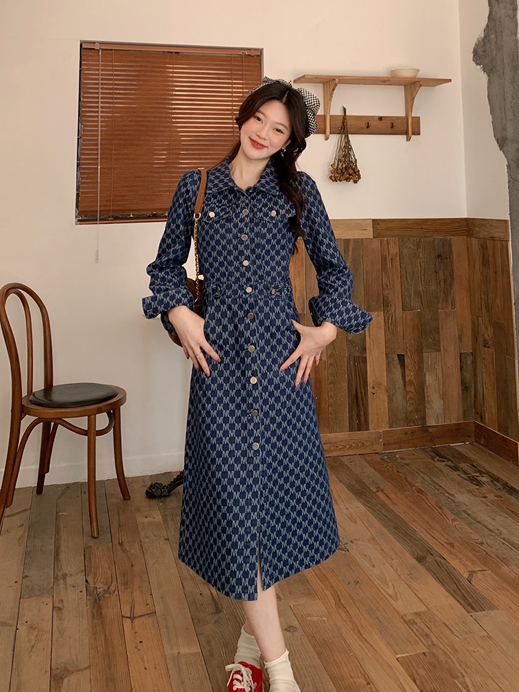 Fat large yard pinched waist dress for women