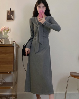 Fashion large yard autumn knitted slim long dress