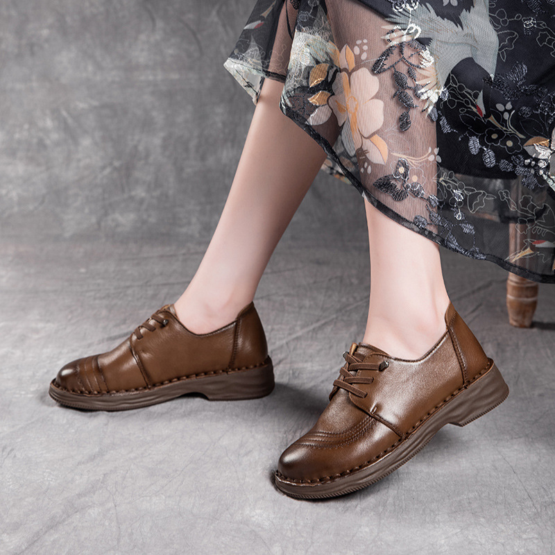 Genuine leather retro autumn soft surface soft soles shoes