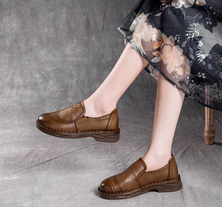 Spring and autumn genuine leather shoes for women