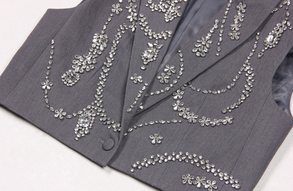 Rhinestone fashion vest temperament summer business suit