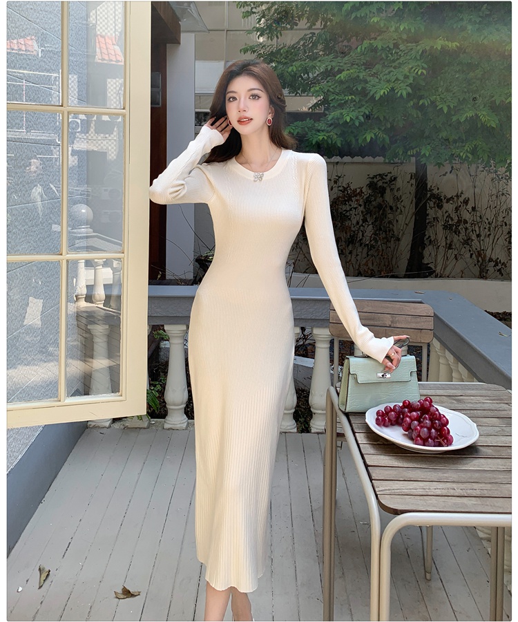 Knitted slim sweater dress temperament dress