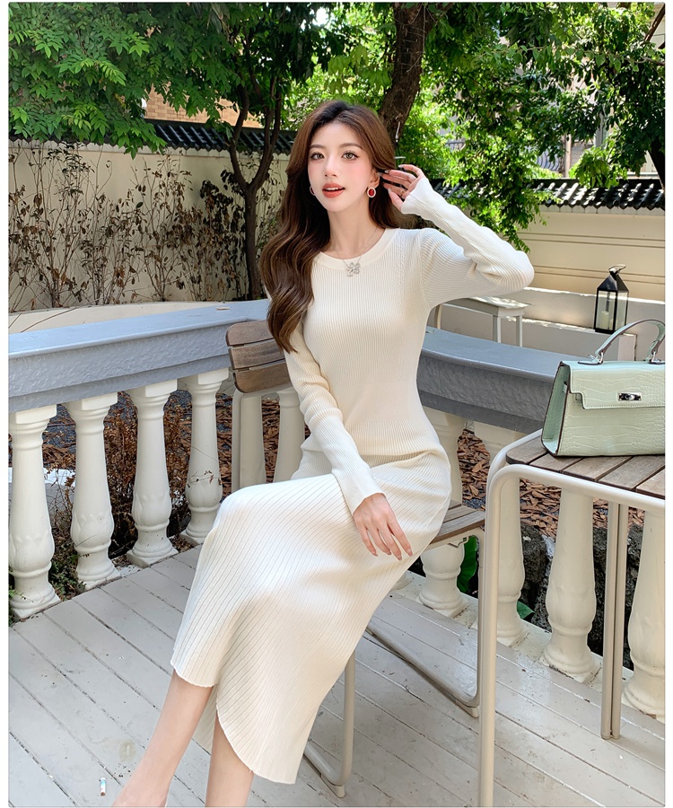 Knitted slim sweater dress temperament dress