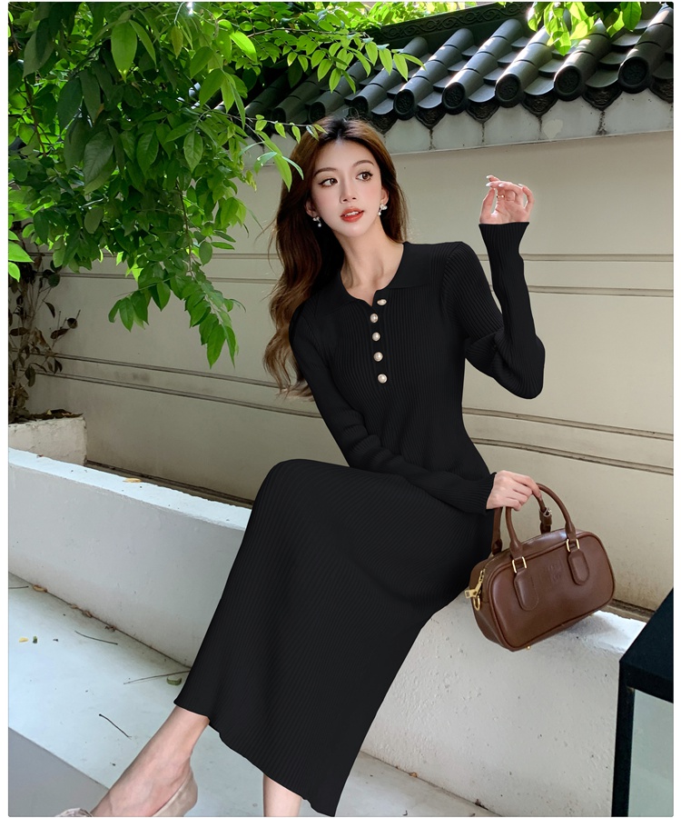 Retro long dress autumn and winter dress for women