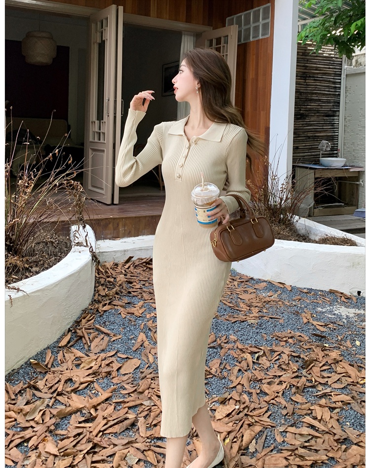 Retro long dress autumn and winter dress for women