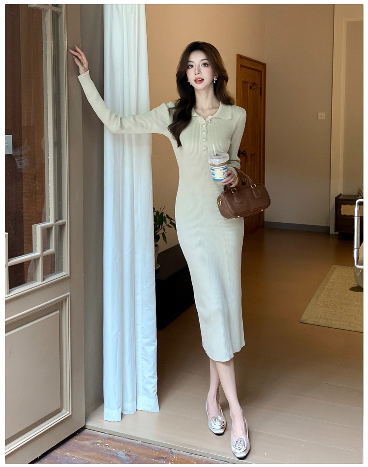 Retro long dress autumn and winter dress for women