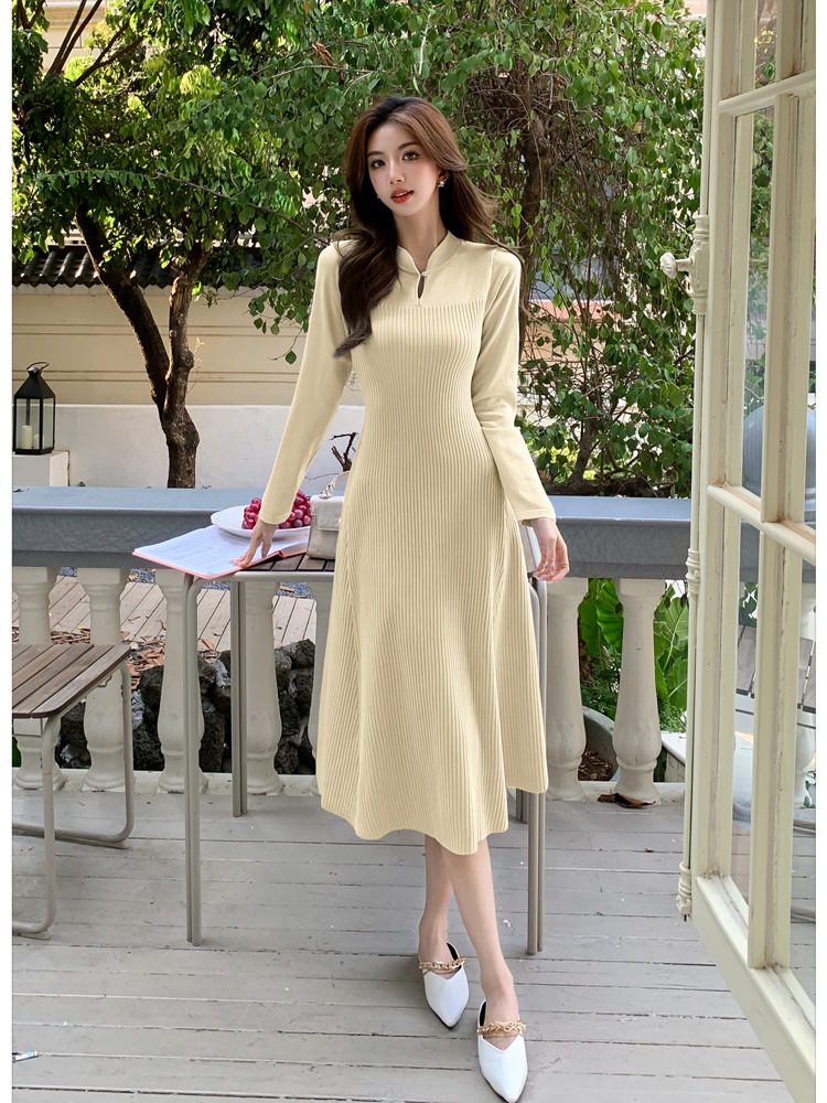 Chinese style long dress autumn and winter dress