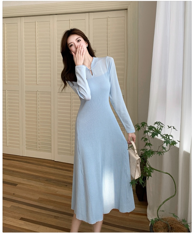 Chinese style long dress autumn and winter dress