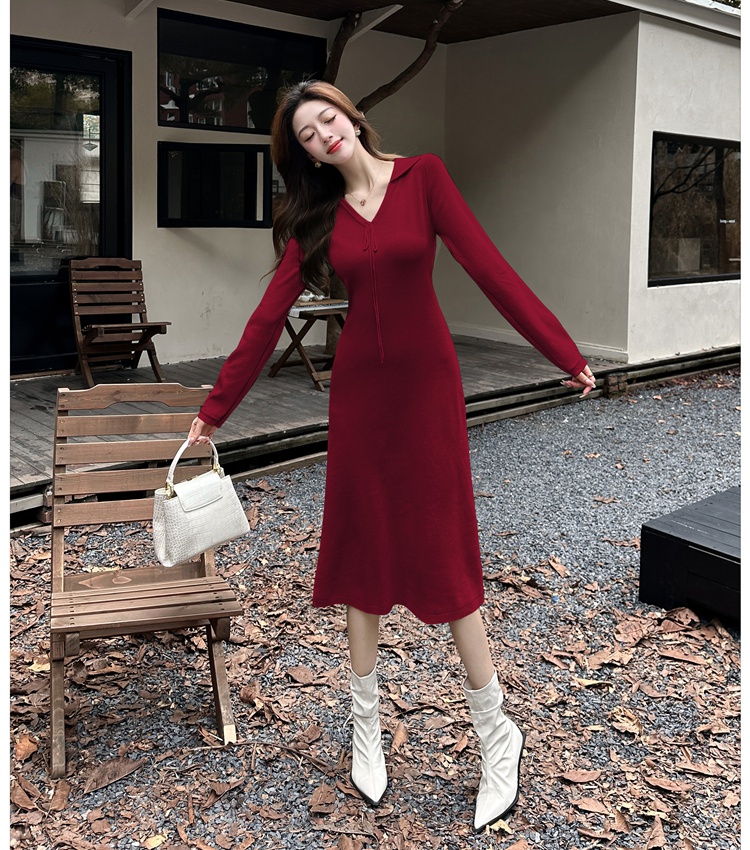 Slim dress tender sweater dress for women