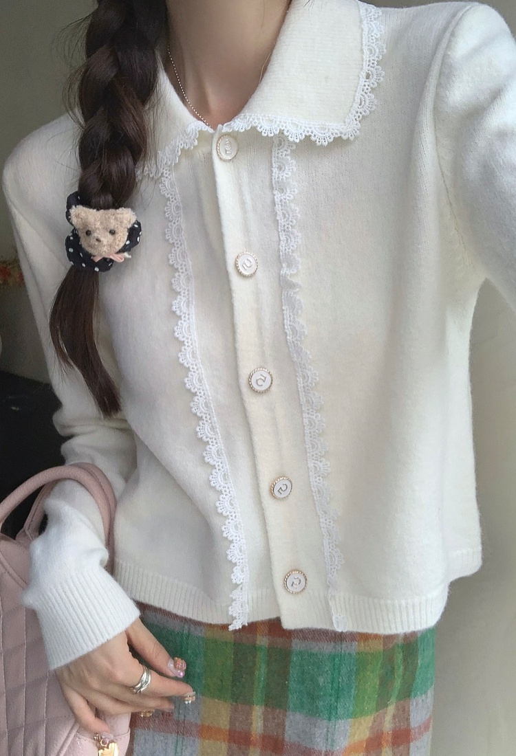 Autumn all-match thermal artifact lace lovely sweater