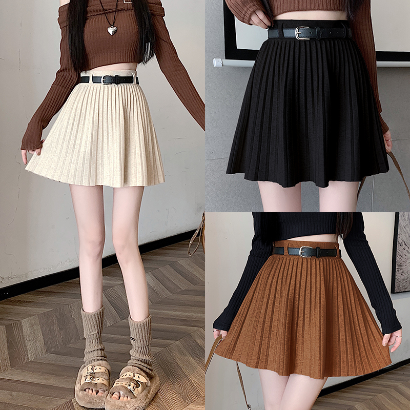 Slim high waist short skirt knitted spring skirt