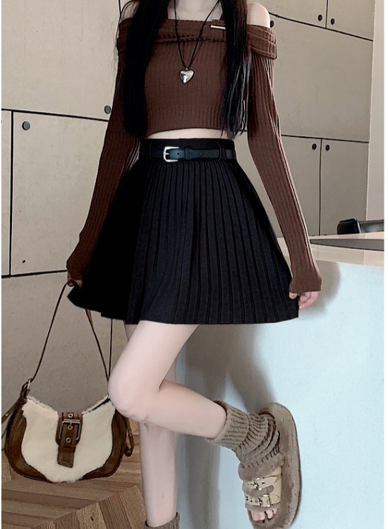 Slim high waist short skirt knitted spring skirt