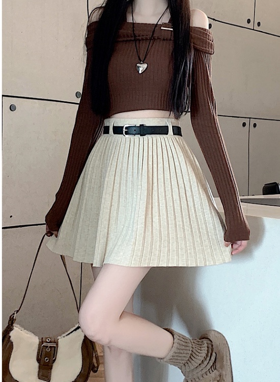 Slim high waist short skirt knitted spring skirt