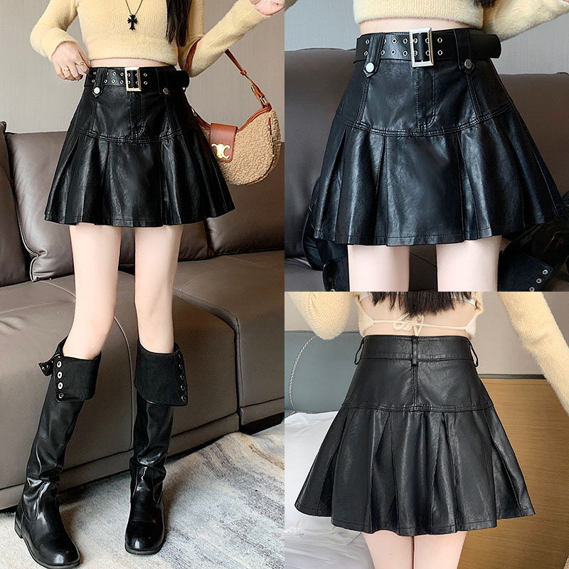 Spring and autumn skirt pleated belt for women