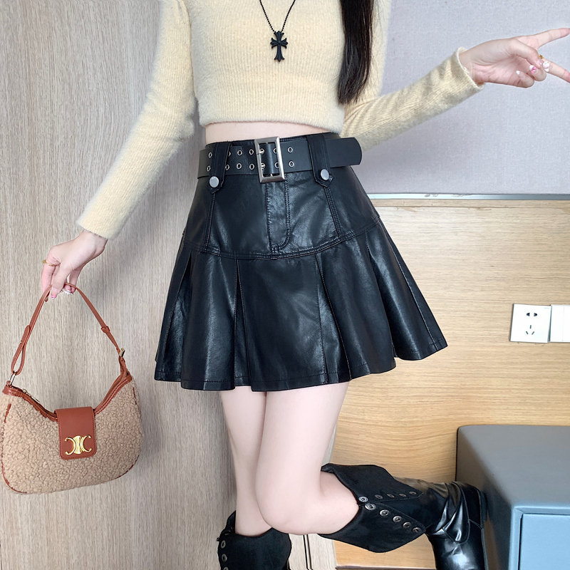 Spring and autumn skirt pleated belt for women