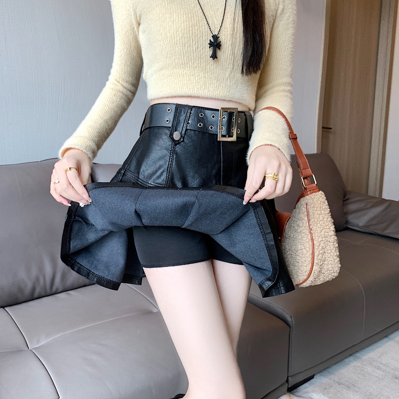 Spring and autumn skirt pleated belt for women