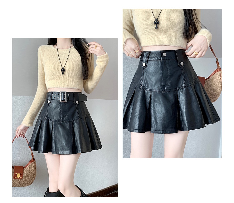 Spring and autumn skirt pleated belt for women