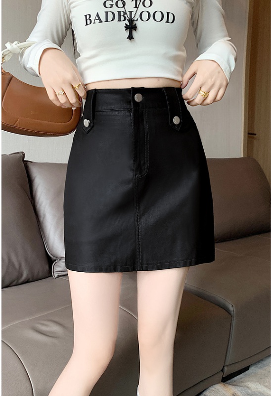 Slim package hip skirt washed short skirt for women