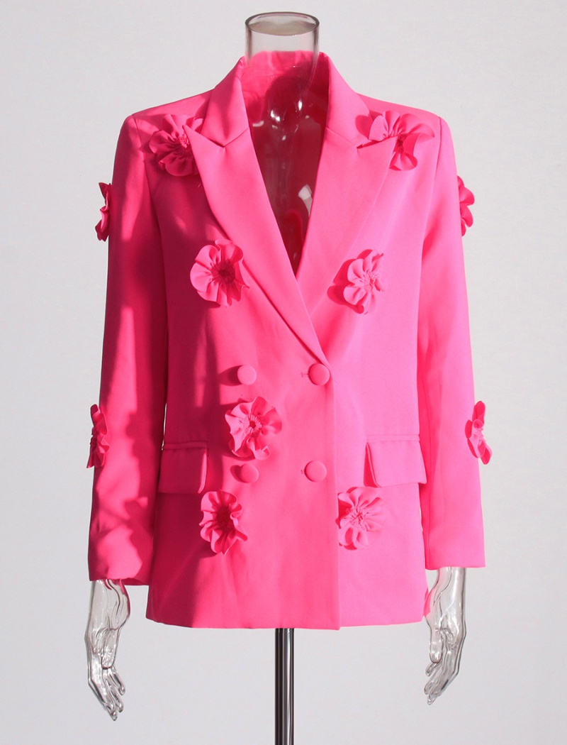 Elegant all-match business suit flowers coat for women