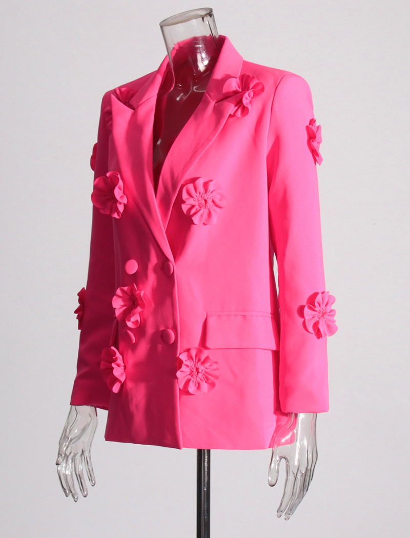 Elegant all-match business suit flowers coat for women