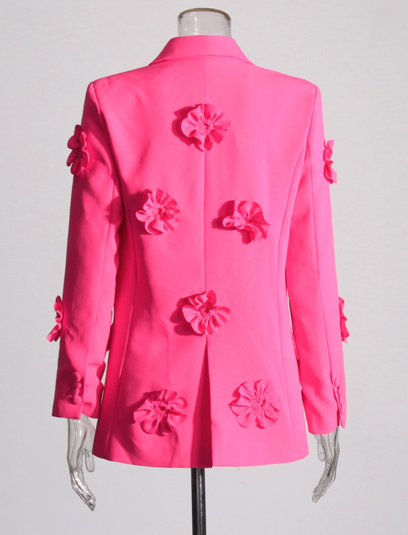 Elegant all-match business suit flowers coat for women