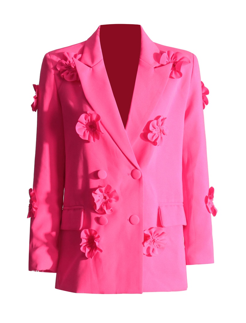 Elegant all-match business suit flowers coat for women