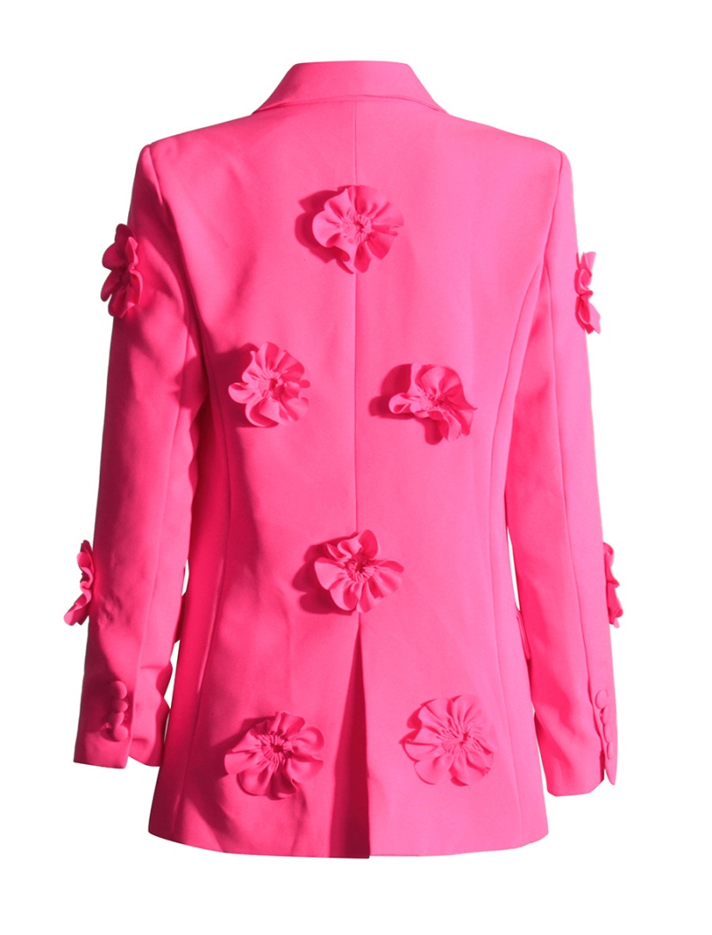 Elegant all-match business suit flowers coat for women